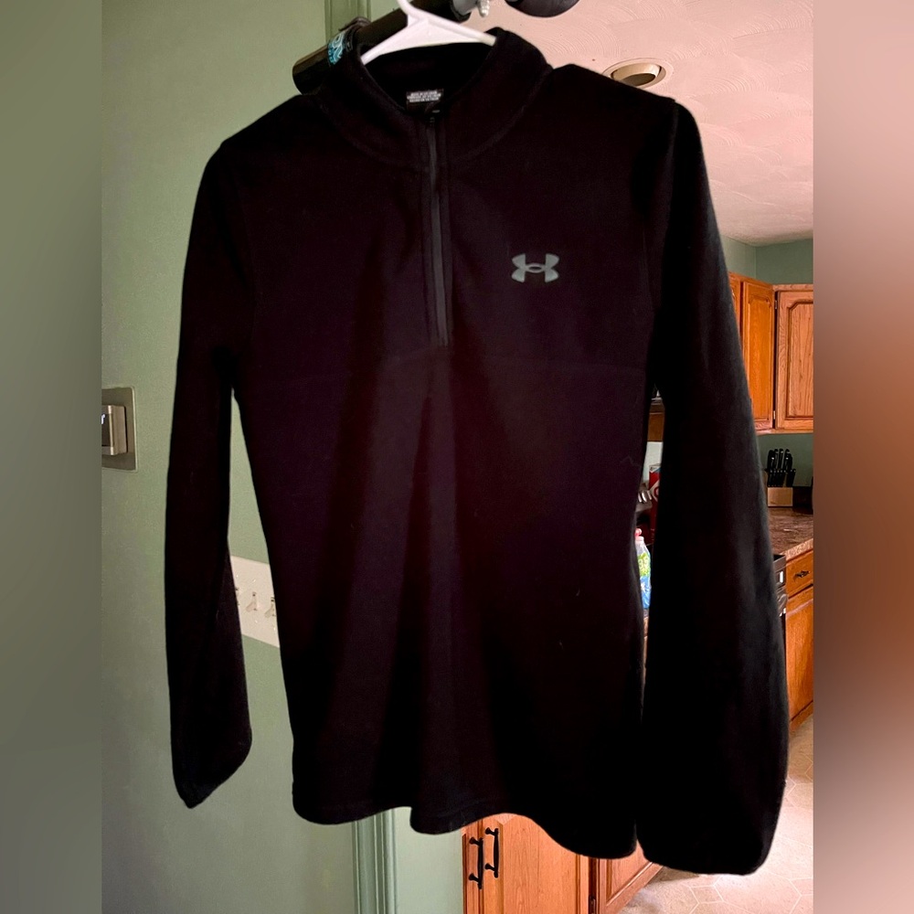 UA 1/4 zip black fleece jacket boys